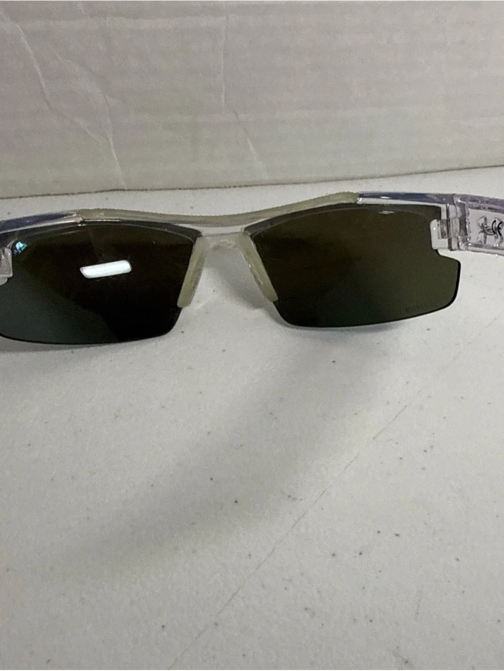 UNDER ARMOUR Nitro L POLARIZED Youth Sunglasses Crystal Clear/Blue RARE
